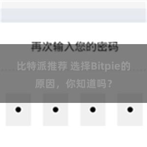 比特派推荐 选择Bitpie的原因，你知道吗？